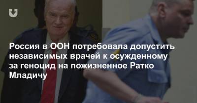 Россия в ООН потребовала допустить независимых врачей к осужденному за геноцид на пожизненное Ратко Младичу
