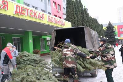 Лесники подарили липецким больницам и поликлиникам новогодние елки