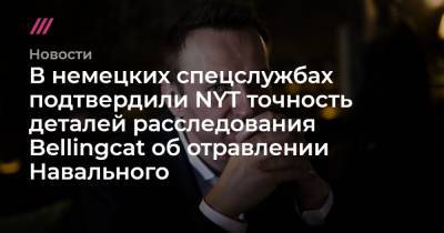 В немецких спецслужбах подтвердили NYT точность деталей расследования Bellingcat об отравлении Навального