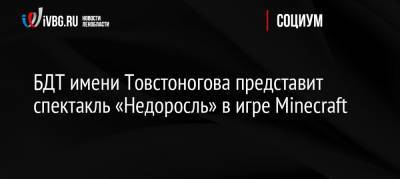 БДТ имени Товстоногова представит спектакль «Недоросль» в игре Minecraft