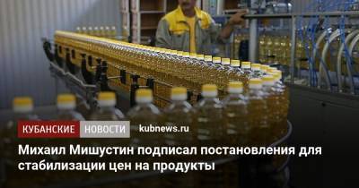 Михаил Мишустин подписал постановления для стабилизации цен на продукты