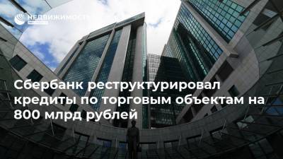 Сбербанк реструктурировал кредиты по торговым объектам на 800 млрд рублей