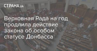 Верховная Рада на год продлила действие закона об особом статусе Донбасса