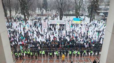 В Киеве проходит масштабная акция протеста предпринимателей