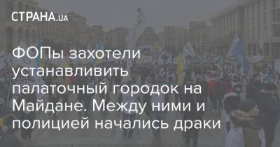 ФОПы захотели устанавливить палаточный городок на Майдане. Между ними и полицией начались драки
