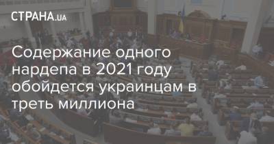 Содержание одного нардепа в 2021 году обойдется украинцам в треть миллиона
