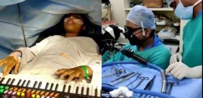 В Индии 9-летняя девочка играла на пианино во время операции на мозге