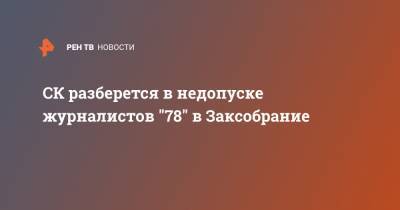 СК разберется в недопуске журналистов "78" в Заксобрание