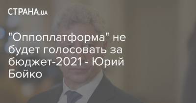 "Оппоплатформа" не будет голосовать за бюджет-2021 - Юрий Бойко