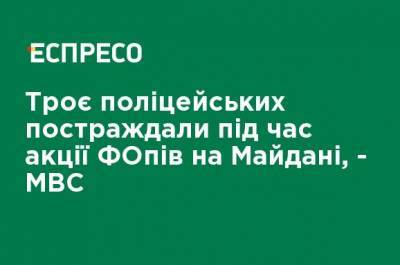 Трое полицейских пострадали во время акции ФОПов на Майдане, - МВД