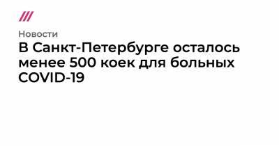 В Санкт-Петербурге осталось менее 500 коек для больных COVID-19