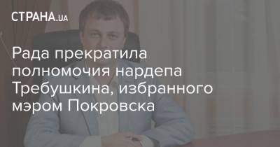 Рада прекратила полномочия нардепа Требушкина, избранного мэром Покровска