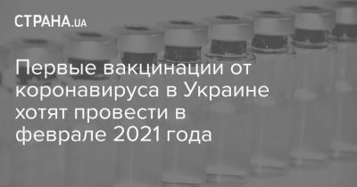 Первые вакцинации от коронавируса в Украине хотят провести в феврале 2021 года