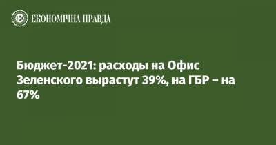 Бюджет-2021: расходы на Офис Зеленского вырастут 39%, на ГБР – на 67%