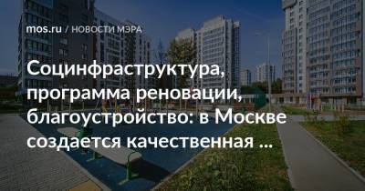Социнфраструктура, программа реновации, благоустройство: в Москве создается качественная городская среда