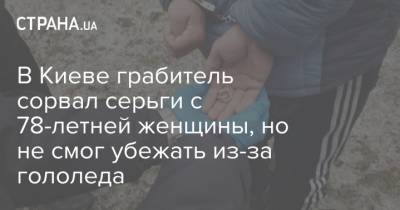 В Киеве грабитель сорвал серьги с 78-летней женщины, но не смог убежать из-за гололеда
