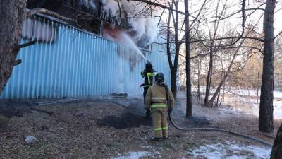 Опубликовано видео мощного пожара в аэропорту Благовещенска