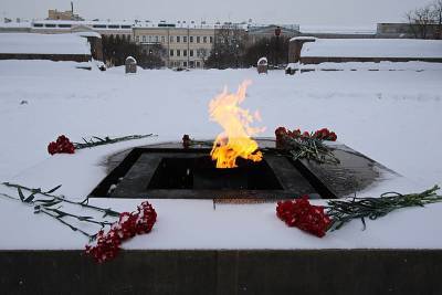 В Петербурге ночью хулиганы закидали снегом Вечный огонь на Марсовом поле