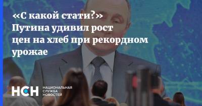 «С какой стати?» Путина удивил рост цен на хлеб при рекордном урожае
