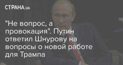 "Не вопрос, а провокация". Путин ответил Шнурову на вопросы о новой работе для Трампа