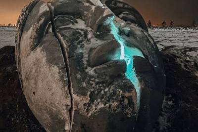 На пустыре в Петербурге нашли гигантскую голову