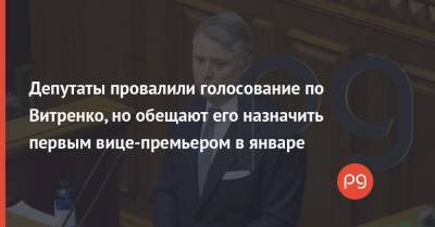 Депутаты провалили голосование по Витренко, но обещают его назначить первым вице-премьером в январе