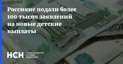 Россияне подали более 100 тысяч заявлений на новые детские выплаты