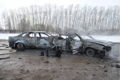 При столкновении в Башкирии загорелись две легковушки – один человек пострадал