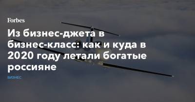 Из бизнес-джета в бизнес-класс: как и куда в 2020 году летали богатые россияне