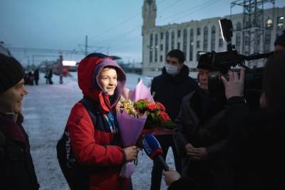 В Казани встретили победительницу Кубка мира по спортивной борьбе