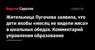 Жительница Пугачева заявила, что дети якобы «месяц не видели мяса» в школьных обедах. Комментарий управления образования