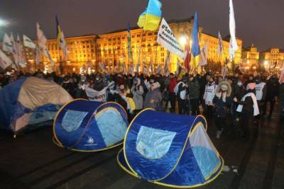 Предприниматели продолжают свой протест в центре Киева