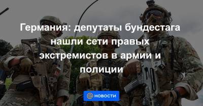 Германия: депутаты бундестага нашли сети правых экстремистов в армии и полиции