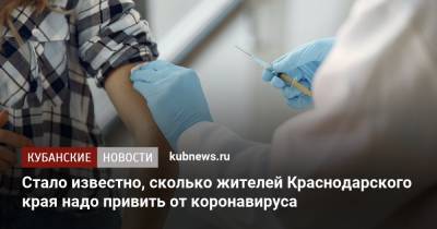 Стало известно, сколько жителей Краснодарского края надо привить от коронавируса