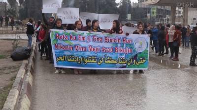 Жители Хасаки вышли на демонстрацию против турецкой агрессии в Сирии