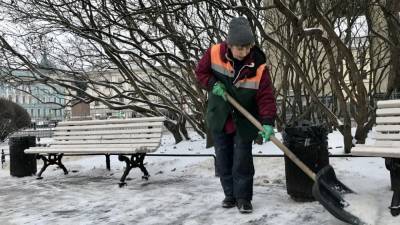 Улицы Петербурга очищают от снега более 500 дворников