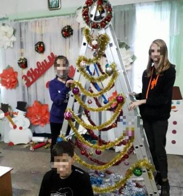 В школе на Сумщине установили "новогоднюю" стремянку