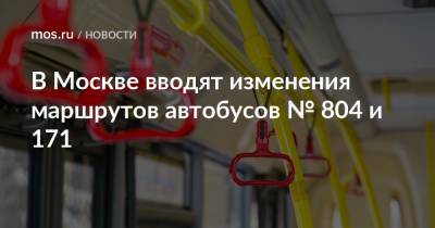 В Москве вводят изменения маршрутов автобусов № 804 и 171 - mos.ru - Москва - Мосрентген