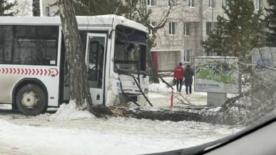 Пассажирский автобус врезался в дерево в Красноярске, есть жертвы