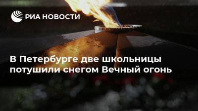 В Петербурге две школьницы потушили снегом Вечный огонь