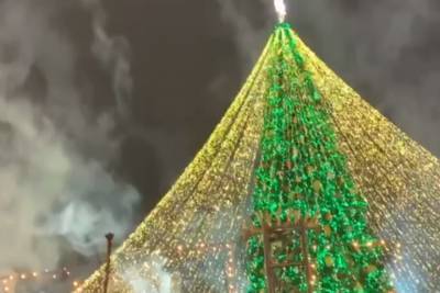 В Киеве загорелась иллюминация главной елки страны: видео
