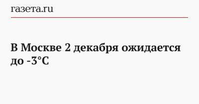 В Москве 2 декабря ожидается до -3°С