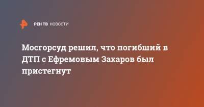 Михаил Ефремов - Сергей Захаров - Мосгорсуд решил, что погибший в ДТП с Ефремовым Захаров был пристегнут - ren.tv - Москва