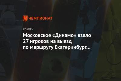 Московское «Динамо» взяло 27 игроков на выезд по маршруту Екатеринбург — Уфа