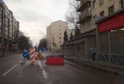 Московский проспект в Выборге перекрыли из-за земляных работ