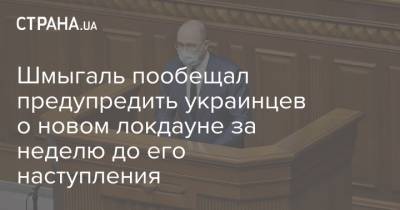 Шмыгаль пообещал предупредить украинцев о новом локдауне за неделю до его наступления