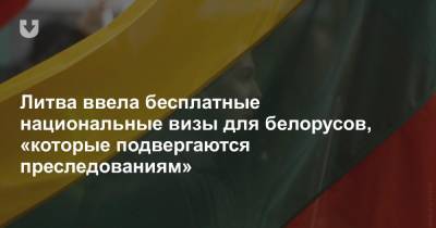 Литва ввела бесплатные национальные визы для белорусов, «которые подвергаются преследованиям»
