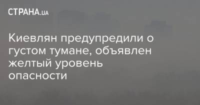 Киевлян предупредили о густом тумане, объявлен желтый уровень опасности