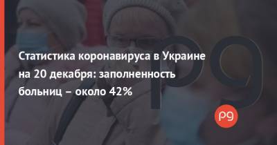 Статистика коронавируса в Украине на 20 декабря: заполненность больниц – около 42%