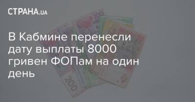 В Кабмине перенесли дату выплаты 8000 гривен ФОПам на один день